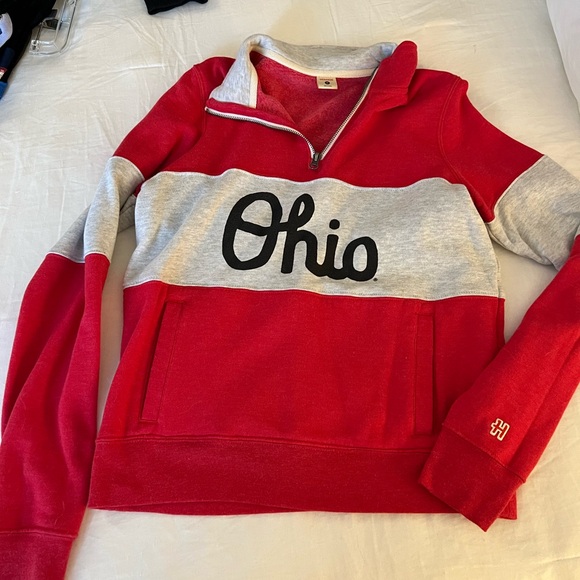HOMAGE Tops - HOMAGE Ohio Red and Gray Women's Sweatshirt